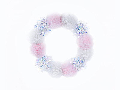 pom-pom wreath